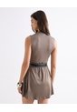 Vestido Con Cuello Perkins  Para Mujer Café Seven Seven de Seven Seven