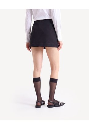 Skort Con Cortes Laterales Para Mujer Negro Seven Seven