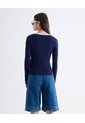 Saco Tricot Bicolor  Para Mujer Azul Seven Seven de Seven Seven