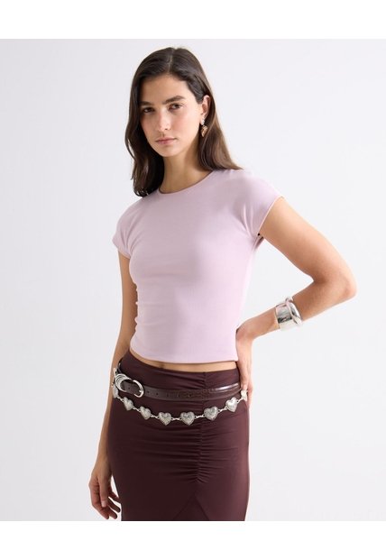 Camiseta De Silueta Definida  Para Mujer Rosado Seven Seven