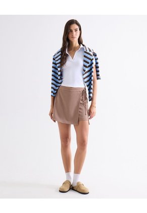 Polo Con Detalles Tejidos Para Mujer Blanco Seven Seven