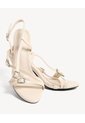 Sandalias Tacón Tiras Delgadas  Para Mujer Beige Seven Seven de Seven Seven