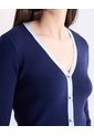 Saco Tricot Bicolor  Para Mujer Azul Seven Seven de Seven Seven