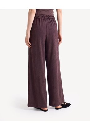 Pantalón Fluido Texturizado  Para Mujer Café Seven Seven