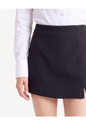 Skort Con Cortes Laterales Para Mujer Negro Seven Seven