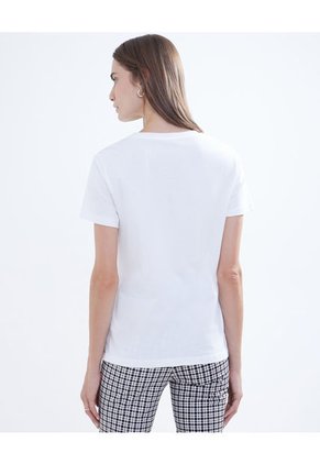 Camiseta Para Mujer Manga Corta Color Marfil Marca Seven Seven #28095704