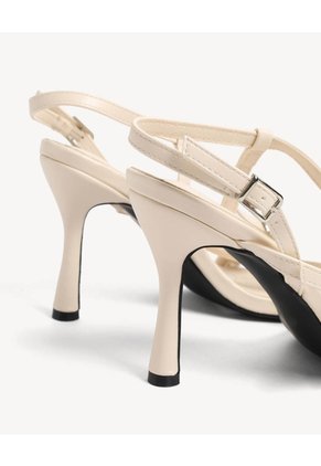 Sandalias Tacón Tiras Delgadas Para Mujer Beige Seven Seven