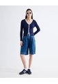 Saco Tricot Bicolor  Para Mujer Azul Seven Seven de Seven Seven