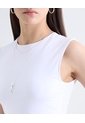 Camiseta Acanalada Sisa  Para Mujer Blanco Seven Seven de Seven Seven