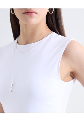 Camiseta Acanalada Sisa  Para Mujer Blanco Seven Seven