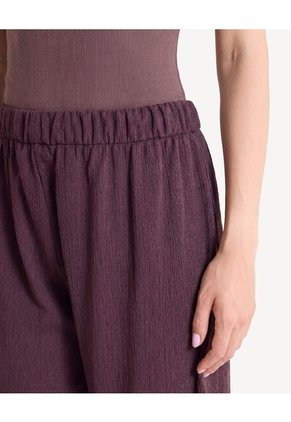 Pantalón Fluido Texturizado  Para Mujer Café Seven Seven