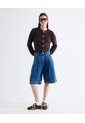Saco Chunky Cuello Redondo  Para Mujer Café Seven Seven de Seven Seven