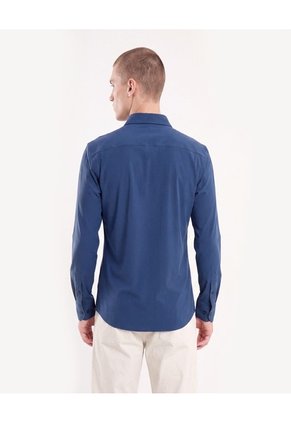 Camisa Slim Stretch Para Hombre Azul Seven Seven