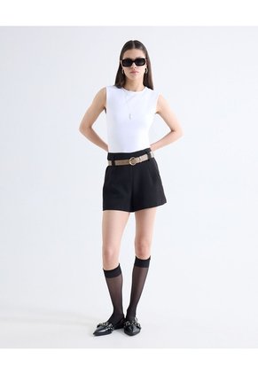 Camiseta Acanalada Sisa  Para Mujer Blanco Seven Seven