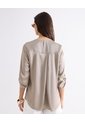 Blusa Satin Escote En V  Para Mujer Taupe Seven Seven de Seven Seven