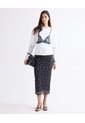 Falda Mesh Con Puntos Decorativos  Para Mujer Negro Seven Seven de Seven Seven