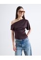 Blusa Satín Con Escote  Para Mujer Café Seven Seven de Seven Seven