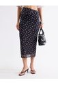 Falda Mesh Con Puntos Decorativos  Para Mujer Negro Seven Seven de Seven Seven