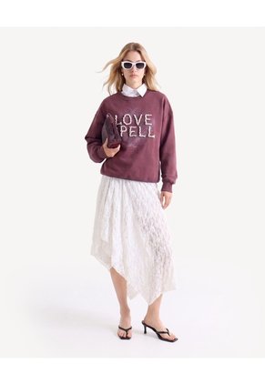 Buso Cuello Redondo Con Pedrería Para Mujer Vino Seven Seven