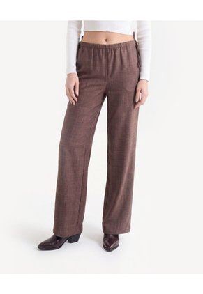 Pantalón Fluido Con Lazos Laterales Para Mujer Café Seven Seven