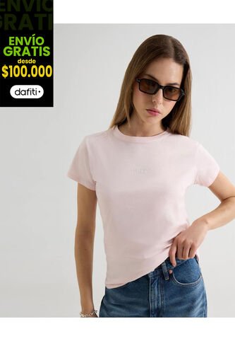 Camiseta Para Mujer Manga Corta Cuello Redondo Color Rosado Marca Seven Seven #28096369 Seven Seven