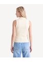 Camiseta Cuello Tejido  Para Mujer Crema Seven Seven de Seven Seven