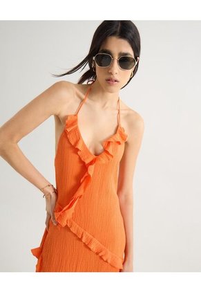 Vestido Para Mujer M/Sisa Medio Color Naranja Marca Seven Seven #28171402