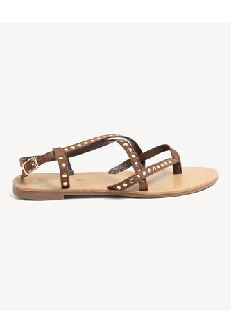 Sandalias Correas Ajustables  Para Mujer Camel Seven Seven Seven Seven