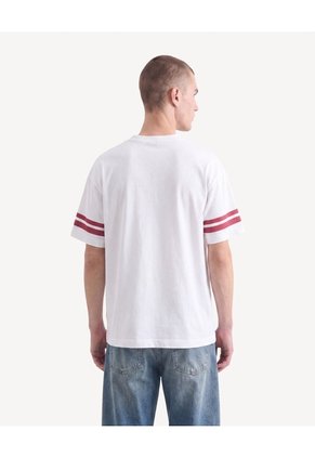 Camiseta Cuello V Con Textura Para Hombre Crema Seven Seven