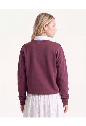 Buso Cuello Redondo Con Pedrería Para Mujer Vino Seven Seven