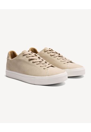 Tenis Deportivos Suela Plana  Para Hombre Beige Seven Seven