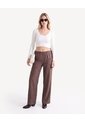 Pantalón Fluido Con Lazos Laterales  Para Mujer Café Seven Seven de Seven Seven