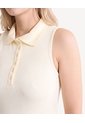 Camiseta Cuello Tejido  Para Mujer Crema Seven Seven de Seven Seven