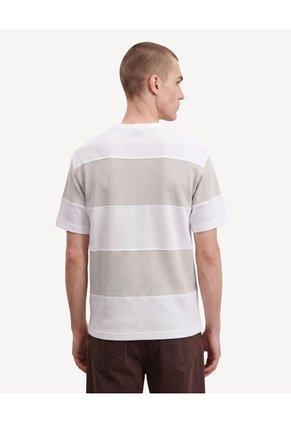 Camiseta Bloques Bicolor  Para Hombre Crudo Seven Seven
