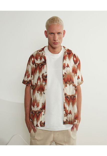 Camisa Para Hombre Manga Corta  Color Cafe  Marca Seven Seven #45011971
