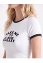Camiseta Cuello Redondo Estampada  Para Mujer Crudo Seven Seven de Seven Seven