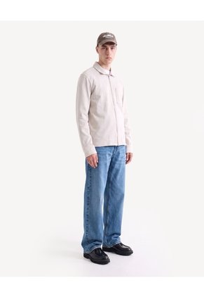 Camisa Harrington Texturizada Para Hombre Taupe Seven Seven