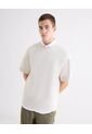Camiseta Oversize Estampada  Para Hombre Crema Seven Seven de Seven Seven