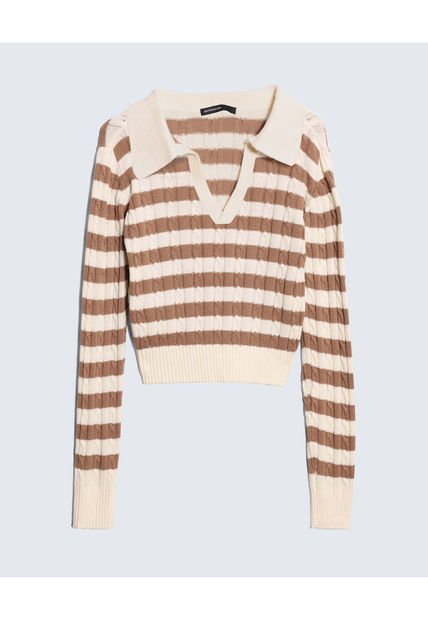 Saco Para Mujer Cuello Camisero Color Café Marca Seven Seven #28330671