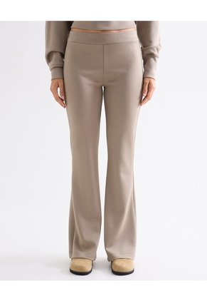 Pantalón Flare Tiro Alto Para Mujer Taupe Seven Seven