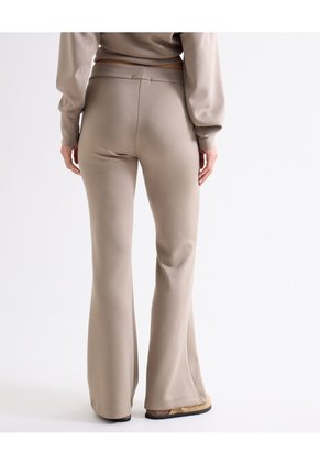 Pantalón Flare Tiro Alto Para Mujer Taupe Seven Seven