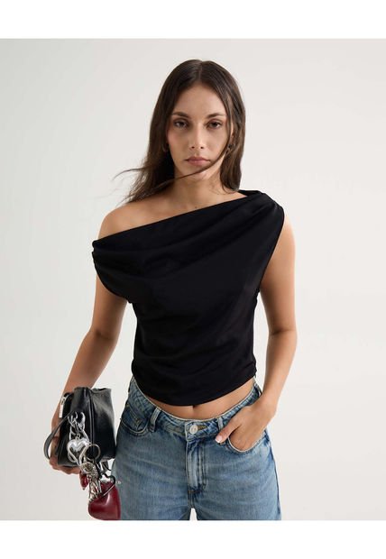 Blusa Para Mujer Manga Sisa Color Negro Marca Seven Seven #28124050