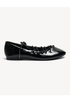 Baletas Punta Redondeada Para Mujer Negro Seven Seven