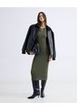 Vestido Midi Ajustado  Para Mujer Verde Seven Seven de Seven Seven