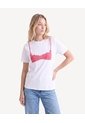 Camiseta Screen Holgada  Para Mujer Crudo Seven Seven de Seven Seven
