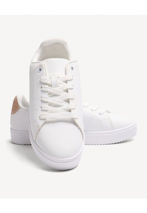 Tenis Con Detalles Brillantes  Para Mujer Café Seven Seven