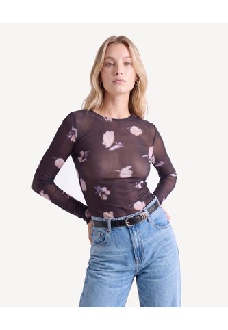 Camiseta Cuello Ojal Recogida  Para Mujer Negro Seven Seven Seven Seven