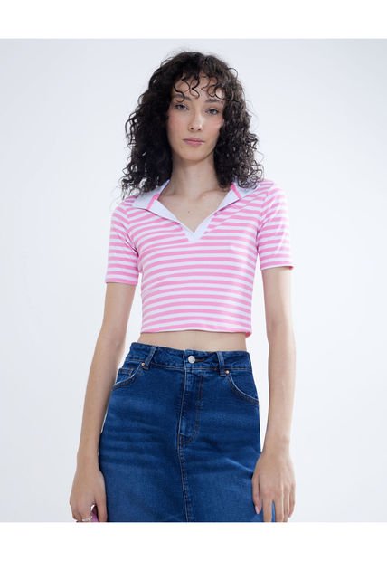 Camiseta Para Mujer Manga Corta Color Rosa  Marca Seven Seven #28095758