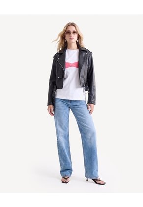 Camiseta Screen Holgada Para Mujer Crudo Seven Seven