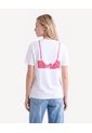Camiseta Screen Holgada  Para Mujer Crudo Seven Seven de Seven Seven